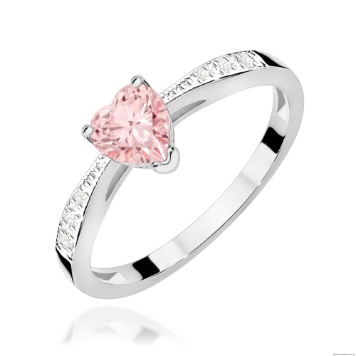 Pierścionek W0065 Diament Laboratoryjny różowy 0,50ct białe złoto 375