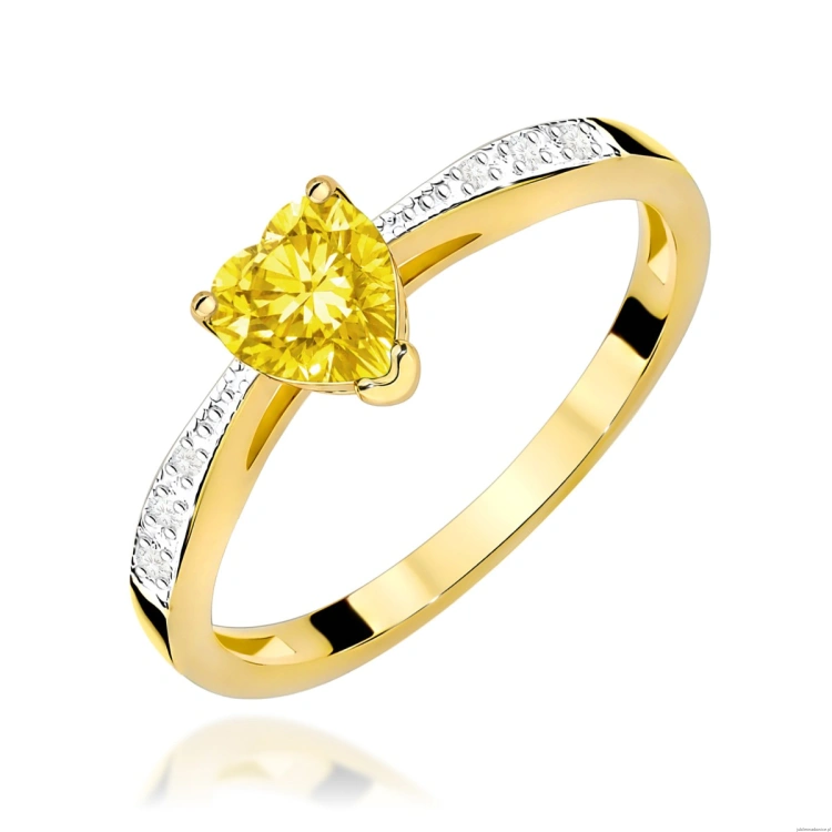 Pierścionek W0065 Diament Laboratoryjny żółty 0,50ct żółte złoto 375
