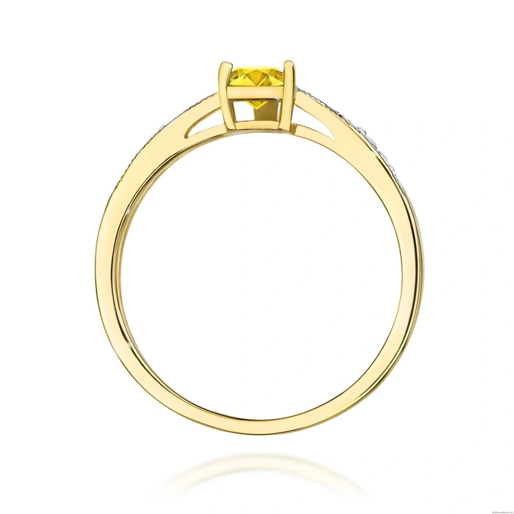 Pierścionek W0065 Diament Laboratoryjny żółty 0,50ct żółte złoto 375