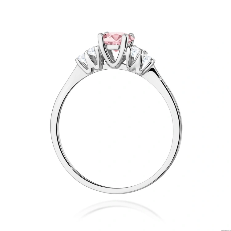 Pierścionek W0451 Diament Laboratoryjny różowy 0,50ct białe złoto 375