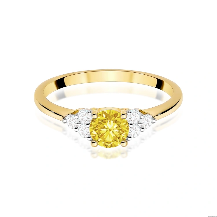 Pierścionek W0451 Diament Laboratoryjny żółty 0,50ct żółte złoto 375