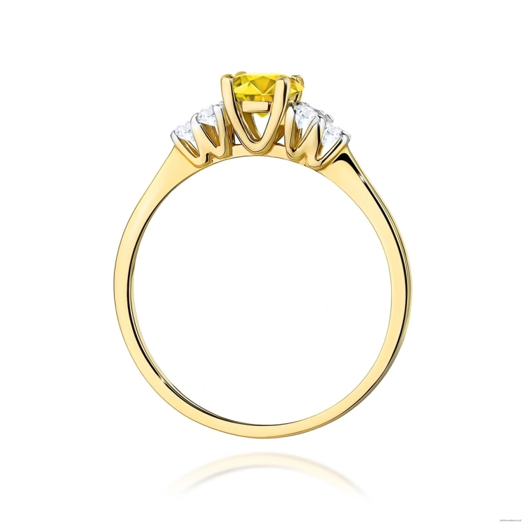 Pierścionek W0451 Diament Laboratoryjny żółty 0,50ct żółte złoto 375