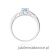 Pierścionek W0066 Diament Laboratoryjny niebieski 0,50ct białe złoto