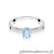 Pierścionek W0067 Diament Laboratoryjny niebieski 0,50ct białe złoto