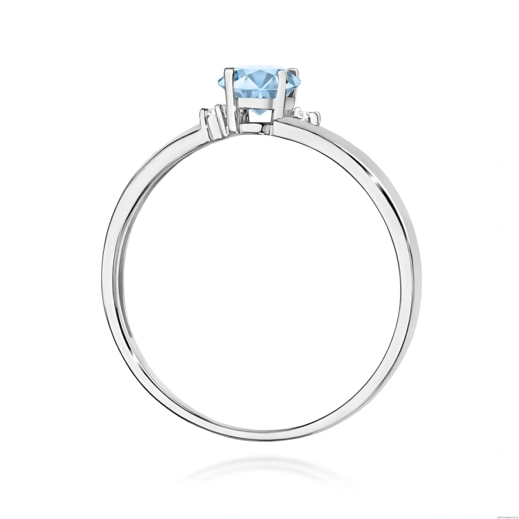 Pierścionek W0068 Diament Laboratoryjny niebieski 0,50ct białe złoto