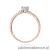 Pierścionek W0068 Diament Laboratoryjny niebieski 0,50ct różowe złoto