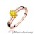 Pierścionek W0068 Diament Laboratoryjny żółty 0,50ct różowe złoto