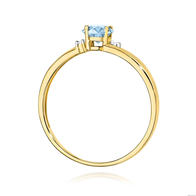 Pierścionek W0068 Diament Laboratoryjny niebieski 0,50ct żółte złoto