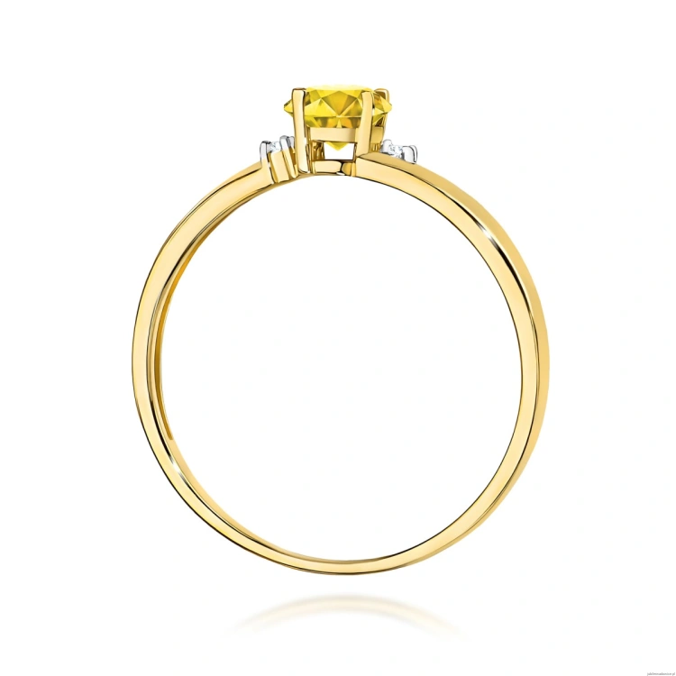 Pierścionek W0068 Diament Laboratoryjny żółty 0,50ct żółte złoto
