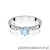 Pierścionek W0074 Diament Laboratoryjny niebieski 0,50ct białe złoto