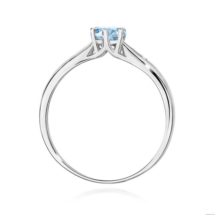 Pierścionek W0074 Diament Laboratoryjny niebieski 0,50ct białe złoto
