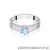 Pierścionek W0075 Diament Laboratoryjny niebieski 0,50ct białe złoto