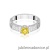 Pierścionek W0075 Diament Laboratoryjny żółty 0,50ct białe złoto