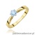 Pierścionek W0229 Diament Laboratoryjny niebieski 0.30ct żółte złoto