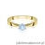 Pierścionek W0229 Diament Laboratoryjny niebieski 0.30ct żółte złoto