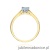 Pierścionek W0229 Diament Laboratoryjny niebieski 0.30ct żółte złoto
