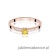 Pierścionek W0258 Diament Laboratoryjny żółty 0,15ct różowe złoto