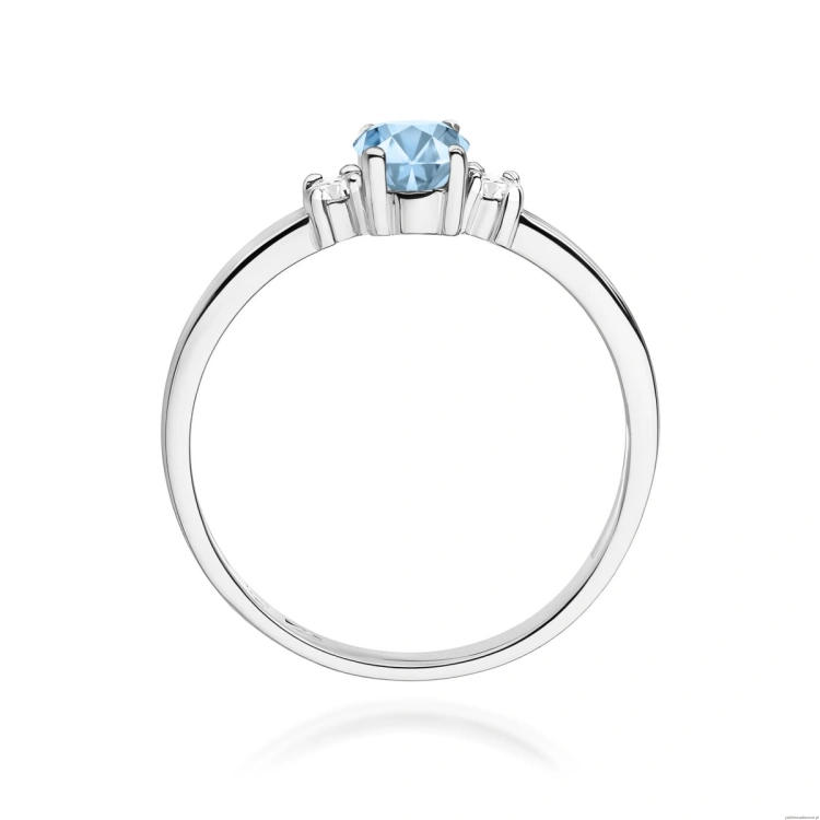 Pierścionek W0264 Diament Laboratoryjny niebieski 0,50ct białe złoto