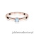 Pierścionek W0335 Diament Laboratoryjny niebieski 0,15ct różowe złoto