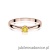 Pierścionek W0335 Diament Laboratoryjny żółty 0,15ct różowe złoto