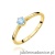 Pierścionek W0365 Diament Laboratoryjny niebieski 0.15ct żółte złoto