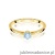 Pierścionek W0365 Diament Laboratoryjny niebieski 0.15ct żółte złoto