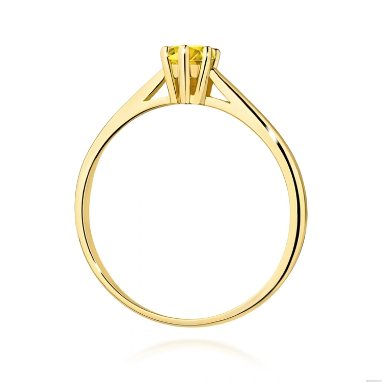 Pierścionek W0365 Diament Laboratoryjny żółty 0.15ct żółte złoto