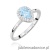 Pierścionek W0455 Diament Laboratoryjny niebieski 0,50ct białe złoto