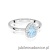 Pierścionek W0455 Diament Laboratoryjny niebieski 0,50ct białe złoto