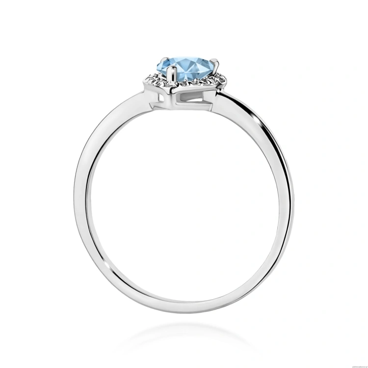 Pierścionek W0455 Diament Laboratoryjny niebieski 0,50ct białe złoto
