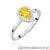 Pierścionek W0455 Diament Laboratoryjny żółty 0,50ct białe złoto