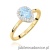 Pierścionek W0455 Diament Laboratoryjny niebieski 0,50ct żółte złoto