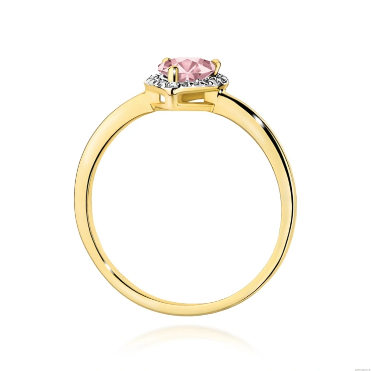 Pierścionek W0455 Diament Laboratoryjny różowy 0,50ct żółte złoto