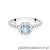 Pierścionek W0477 Diament Laboratoryjny niebieski 0,50ct białe złoto