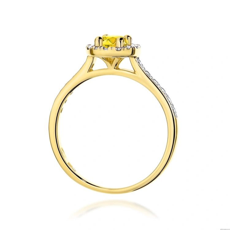 Pierścionek W0447 Diament Laboratoryjny żółty 0,50ct żółte złoto