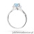 Pierścionek W0538 Diament Laboratoryjny niebieski 0,50ct białe złoto