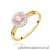 Pierścionek W0538 Diament Laboratoryjny różowy 0,50ct żółte złoto