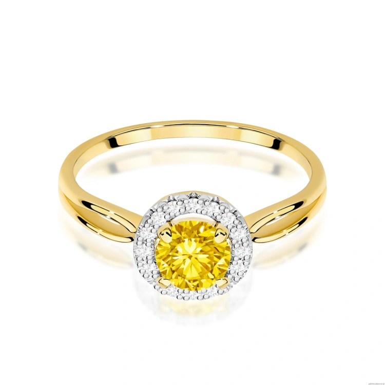 Pierścionek W0538 Diament Laboratoryjny żółty 0,50ct żółte złoto