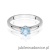 Pierścionek W0540 Diament Laboratoryjny niebieski 0,50ct białe złoto