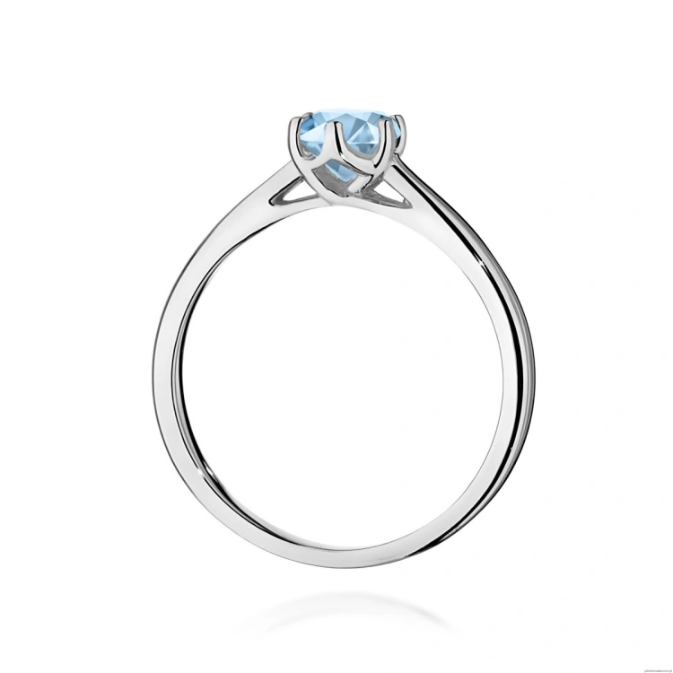 Pierścionek W0540 Diament Laboratoryjny niebieski 0,50ct białe złoto
