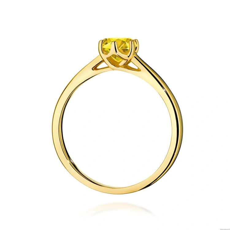 Pierścionek W0540 Diament Laboratoryjny żółty 0,50ct żółte złoto
