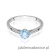 Pierścionek W0543 Diament Laboratoryjny niebieski 0,50ct białe złoto