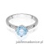 Pierścionek W0543 Diament Laboratoryjny niebieski 1,00ct białe złoto