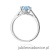Pierścionek W0543 Diament Laboratoryjny niebieski 1,00ct białe złoto