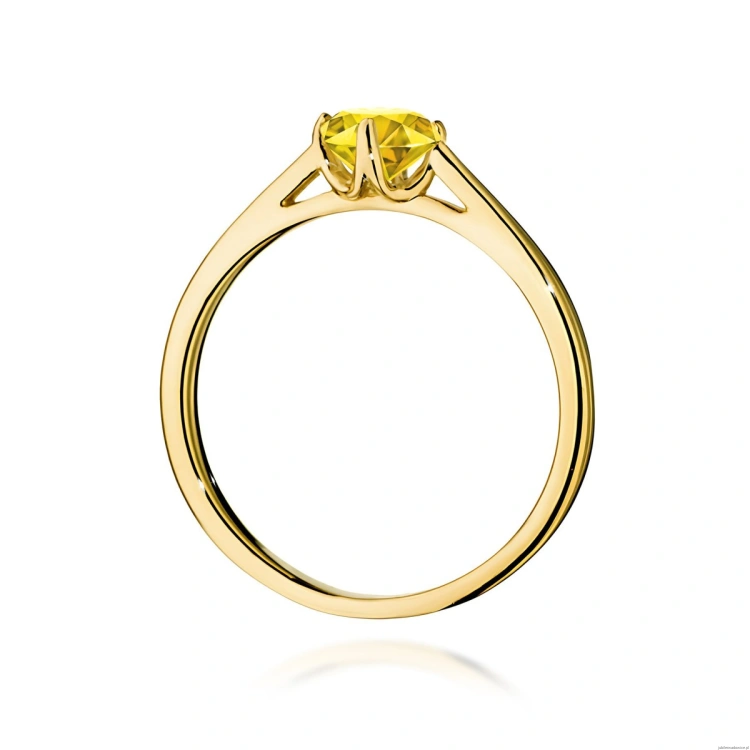 Pierścionek W0543 Diament Laboratoryjny żółty 0,50ct żółte złoto