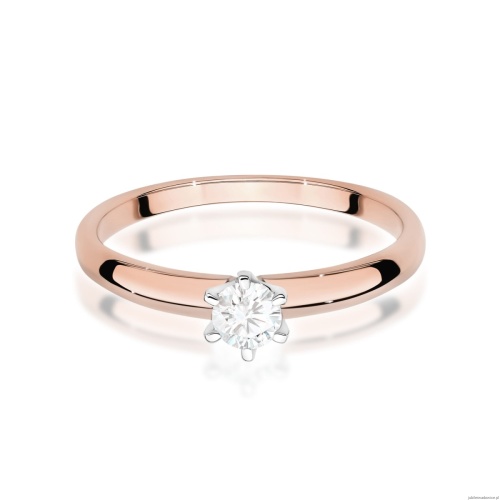 Pierścionek W0679 Diament Laboratoryjny 0,25ct różowe złoto