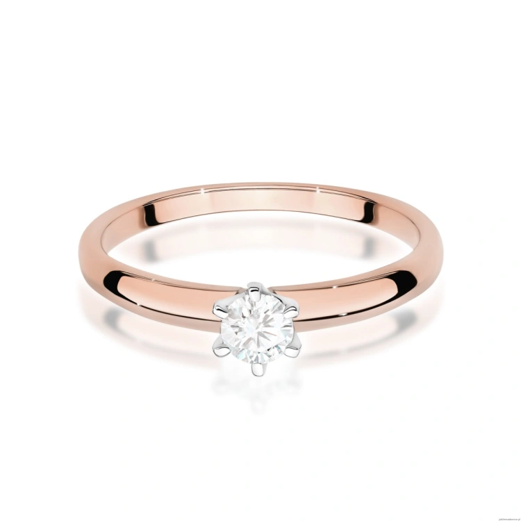 Pierścionek W0679 Diament Laboratoryjny 0,25ct różowe złoto