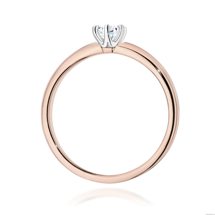 Pierścionek W0679 Diament Laboratoryjny 0,25ct różowe złoto