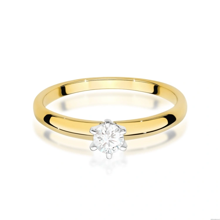Pierścionek W0679 Diament Laboratoryjny 0,25ct żółte złoto