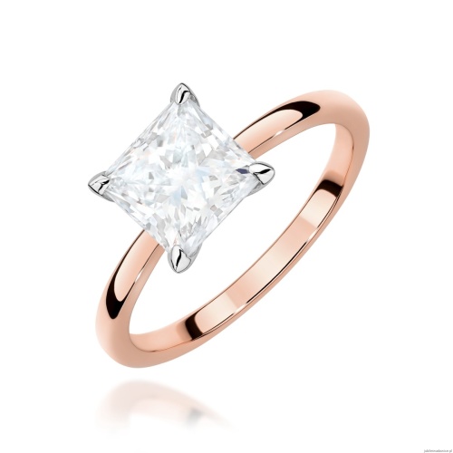 Pierścionek W0690 Diament Laboratoryjny 1,50ct różowe złoto